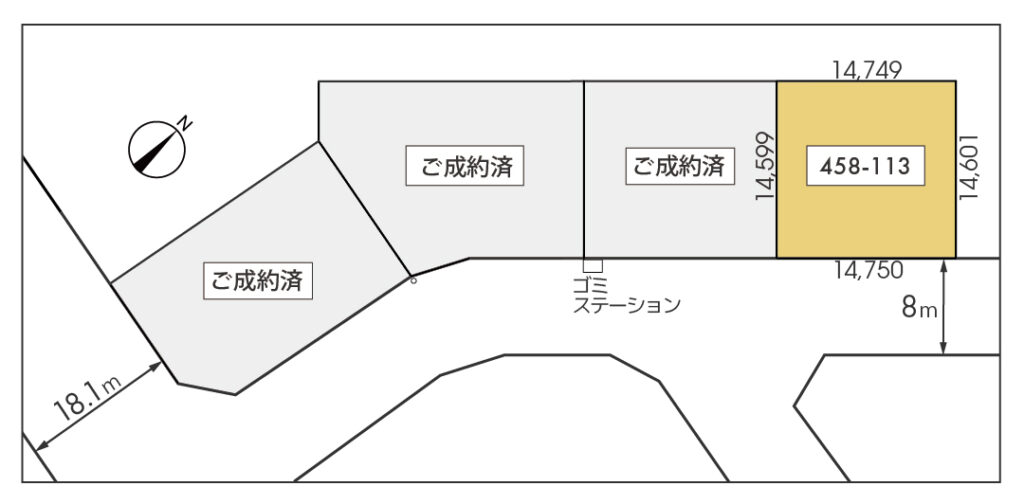 旭川市神楽4条12丁目分譲宅地の区画図