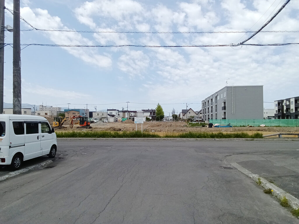 幌市北区ウィズランド屯田Ⅱの造成工事全景