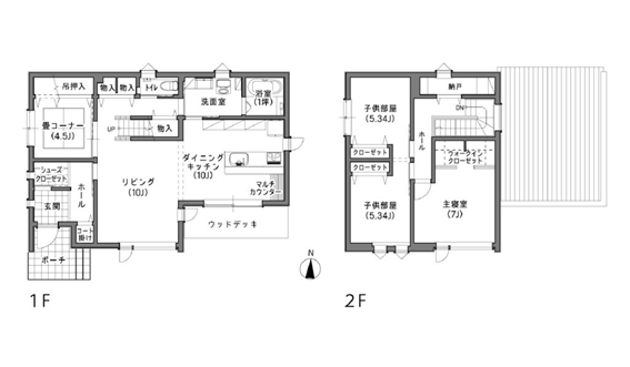 L10畳＋DK10畳 実例 間取り図