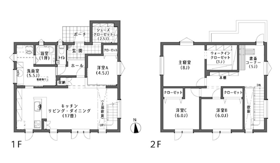 LDK17畳 実例 間取り図