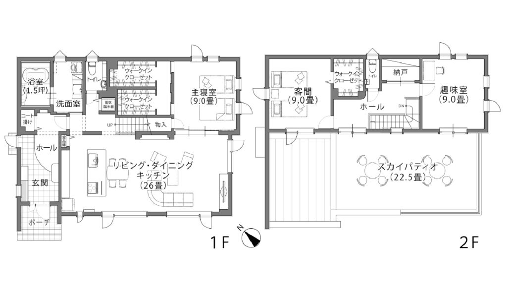 LDK26畳 実例 間取り図