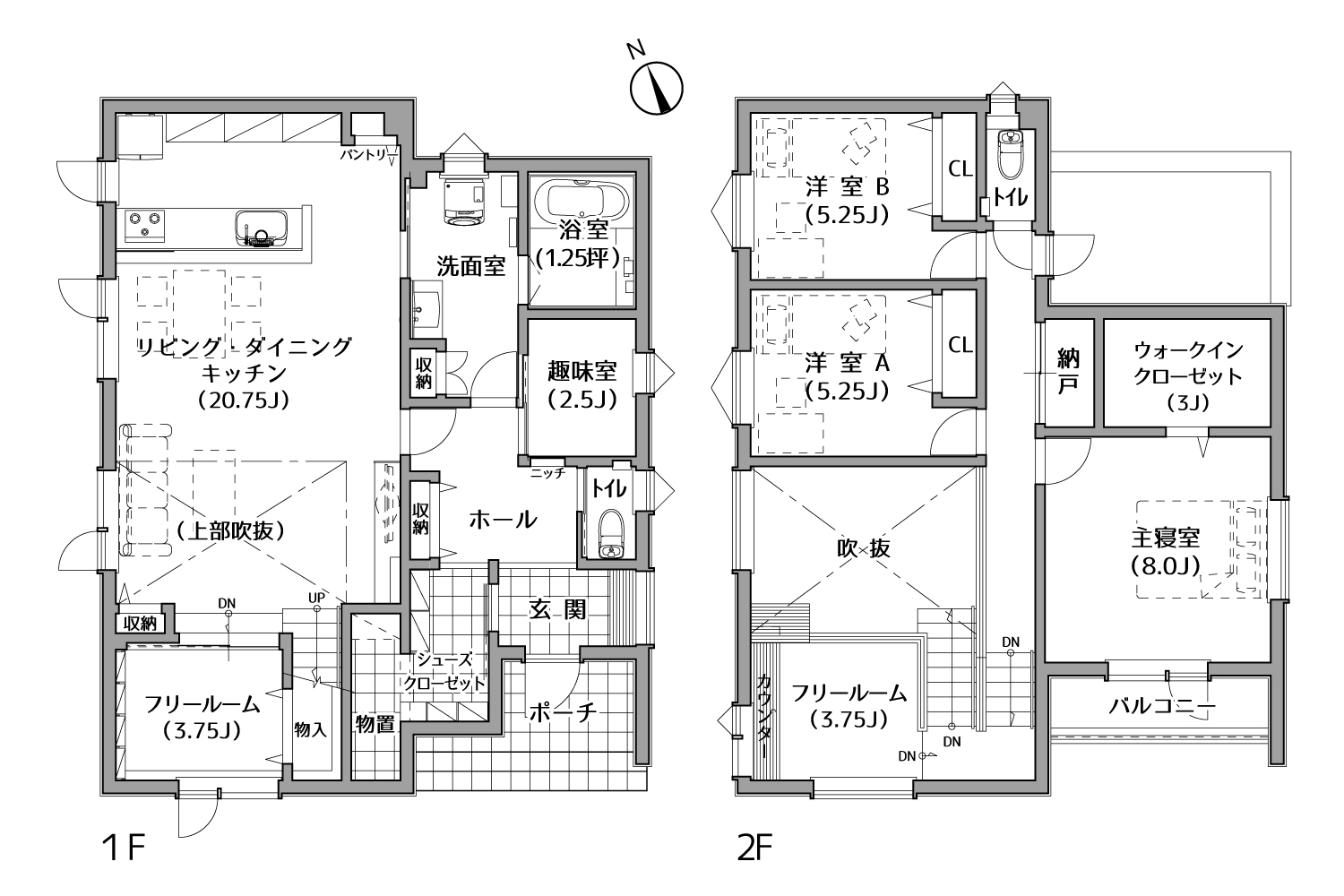 シューズクロークの施工事例間取り図（I様邸）