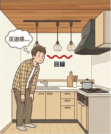 圧迫感を感じている様子